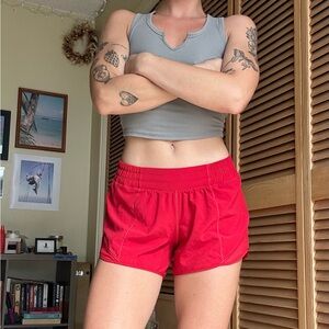 Lululemon Red Hotty Hot Athletic Shorts in 2.5” length in US Women’s Size 4